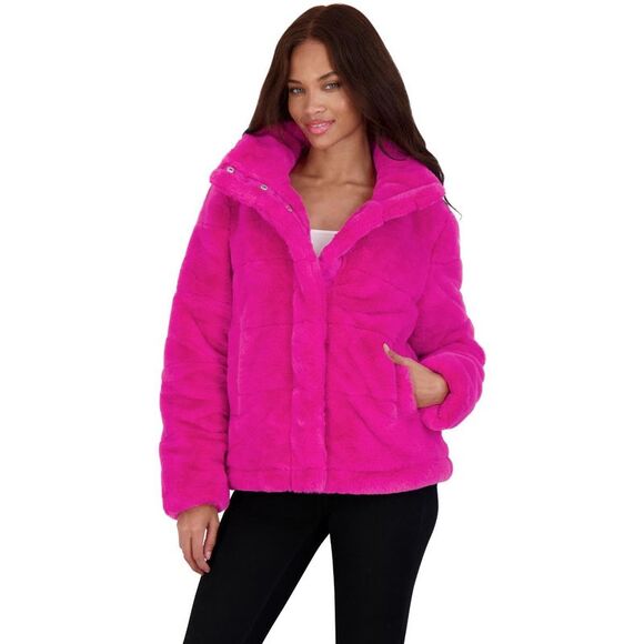 Avec Les Filles
 Relaxed Polka Dot Faux Fur Lined Hood Puffer Jacket
